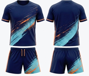 Conjuntos de Camiseta y Pantalones Cortos Deportivos para Adultos con Logotipo Personalizado, Ropa Deportiva de Secado Rápido al por Mayor, Conjunto de Camiseta de Fútbol, Uniforme de Entrenamiento de Fútbol para Hombre - Product Image 1