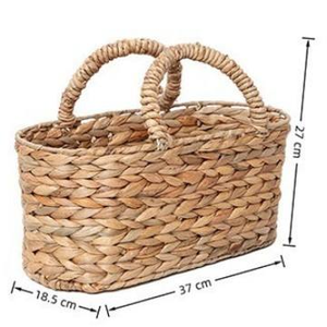 Panier multifonctionnel en jacinthe d'eau tressée, écologique et fait main, pour la cuisine, la décoration intérieure et le rangement de bureau - Product Image 5