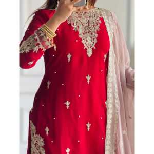 ชุดสูทสำหรับปาร์ตี้ของผู้หญิงชุดเสื้อ Plazzo และ Dupatta - Product Image 2