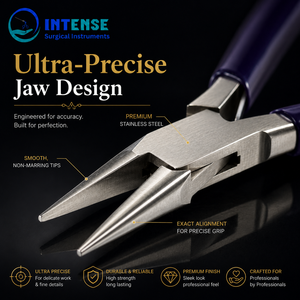 Pince à bec rond professionnelle pour la fabrication de bijoux, en acier inoxydable de précision, outil de cintrage de fil, poignée personnalisée, vente en gros - Product Image 3