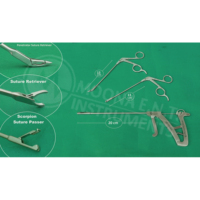 Alat Bedah THT Moona E.N.T Instruments Scorpion Suture Passer 20 Cm Set Artroskopi dengan Penetrator Suture Retriever Forcep untuk Bedah Umum