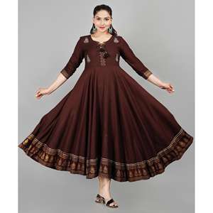 Traje Salwar Casual de Moda Aarti, Silueta en A, Tejido Transpirable, Uso Diario, Cintura Natural, Bordado, Cuello con Lazo - Product Image 2