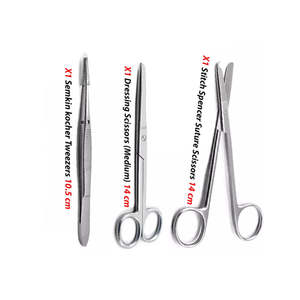 Juego de Instrumentos Quirúrgicos Ortopédicos de Acero Inoxidable: Tijeras, Pinzas, Gallipot, Bandeja Renal, Cuidado de Heridas, Sutura, para Médicos, de Dentavex - Product Image 5