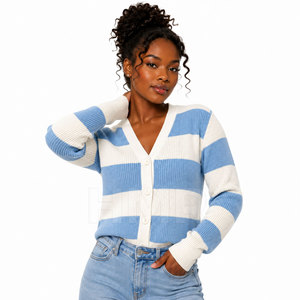 HMR Sorority Sisterhood <b>Knitted</b> <b>Cardigan</b> V-Neck Full Sleeve Solid Color Thick Casual Winter Wear 100% Polyester - Product Image 3