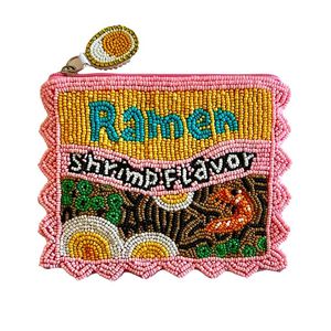 กระเป๋าใส่เหรียญลูกปัดลายราเมนรสกุ้งสุดน่ารัก - Product Image 1