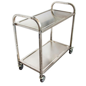 عربة تقديم طعام فندقية من الفولاذ المقاوم للصدأ SS201/304 بطبقتين، عربة نقل للمطبخ - Product Image 1