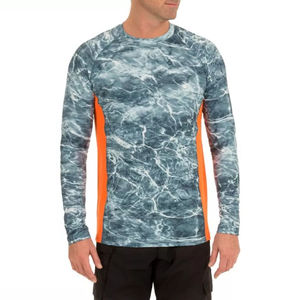 T-shirt de pêche unisexe à manches longues, col rond, confortable, sur mesure, grande taille, imperméable, séchage rapide, UPF 50, en tissu épais par sublimation - Product Image 1