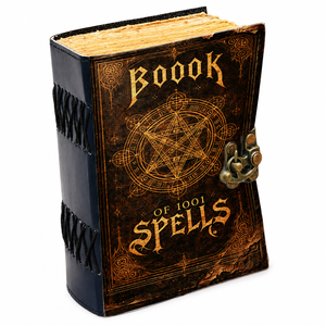 New Era Genuine Leather Book Shadow UV Print Journal <b>Diary</b> Sketchbook Gothic Grimoire Notebook Deckle Edge Tradeshow Giveaways - Product Image 1