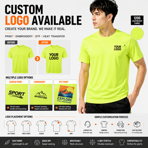 เสื้อยืดตาข่ายโพลีเอสเตอร์ 100% สีพื้น แบบเรียบ สำหรับพิมพ์โลโก้ด้วยเทคนิค Sublimation เสื้อกีฬาผู้ชายสำหรับฝึกซ้อม รับผลิตตามแบบ (OEM) ขายส่ง - Product Image 2