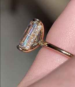 5.5 Carat Emerald Cut Moissanite Engagement <b>Ring</b> for Women | Hidden Halo <b>Solitaire</b> Wedding <b>Ring</b> | Luxury Bridal Jewelry - Product Image 5