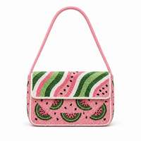 Handgemaakte watermeloen kralen tas in bohemian stijl, lichtgewicht, milieuvriendelijk, fruit-geïnspireerde statement tas, schattig zomermodel