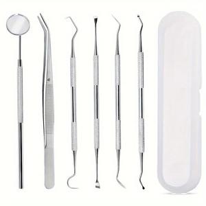 Kit de miroir buccal pour le nettoyage dentaire, outils d'hygiène buccale ergonomiques en acier inoxydable, nettoyeurs interdentaires, cure-dents par Dentavex - Product Image 1