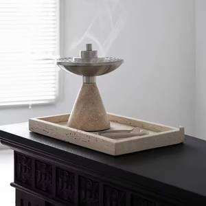 Brûleur d'encens conique moderne en acier inoxydable durable avec bassin perforé pour charbon et oud - Product Image 1