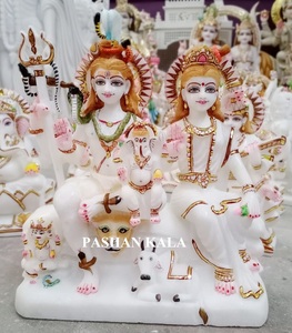 Design personnalisé fait à la main dieu hindou Shiva Statue maison Temple décoration ornement résine artisanat marbre blanc seigneur Shiva Sculpture - Product Image 6