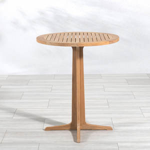 Mesa de Bar de Madera de Teca de Primera Calidad para Exteriores con Base Central Resistente para Cafetería, Terraza y Salón de Hotel - Product Image 2