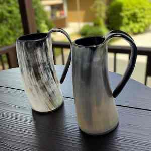 Mug à bière en corne de buffle au design personnalisé, vente en gros, design unique, 100% corne de bœuf naturelle, mug en corne de buffle de qualité supérieure - Product Image 3