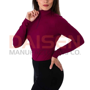เสื้อเบสเลเยอร์สำหรับขี่ม้าระดับพรีเมียมสำหรับผู้หญิง สำหรับการแข่งขันขี่ม้า ระบายอากาศได้ดี ซับเหงื่อ ผลิตโดยโรงงาน OEM - Product Image 3
