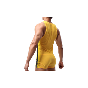 Débardeur en maille respirante jaune pour hommes - Product Image 3