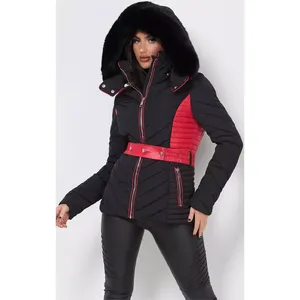 Parka de Invierno Acolchada para Mujer, Impermeable, con Relleno de Algodón, con Capucha, Ropa Exterior Informal - Product Image 1