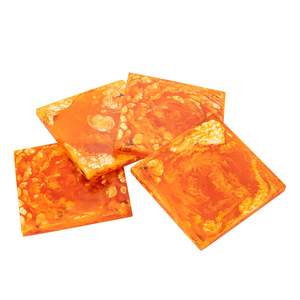 Orange Resin <b>Square</b> Luxury Eco-Friendly Table Coaster - Product Image 3