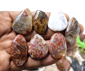 Agate de Turquie Naturelle Rare, Certifiée par un tiers, Formes Poire et Coussin, Vente directe usine pour la fabrication de bijoux, Gemmes de haute qualité - Product Image 3