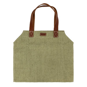 Bolsa grande de lona y cuero para transportar leña, bolsa de lona encerada resistente para troncos, portaleños de cuero. - Product Image 5