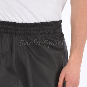 Shorts en cuir véritable pour homme, respirants, coupe slim, mode masculine, haute qualité - Product Image 6