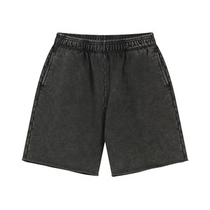 Shorts Bermuda en Coton Uni pour Homme, Taille Élastique, Style Délavé Décontracté, Taille Mi-Haute, Tissu Respirant, Fabricant OEM ODM - Product Image 6