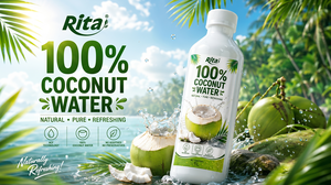 น้ำมะพร้าวแท้ 100% ยี่ห้อริต้า บรรจุขวด PET 1 ลิตร เครื่องดื่มน้ำผลไม้สดชื่น รับผลิตแบบ OEM ODM ขายส่งและส่งออก - Product Image 6
