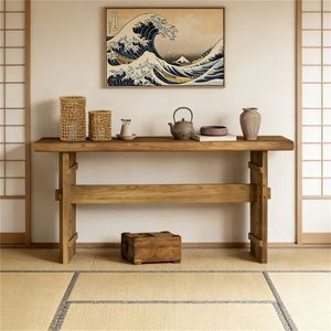 Consolle in Legno Massello Resistente, Tavolo d'Ingresso in Legno, Tavolino da Divano - Product Image 2