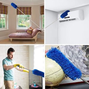 Kit di Pulizia Telescopico in Alluminio con Spolverino per Ragnatele, 2 Teste Spolverino e Spazzola Angolare, Asta di Prolunga Lavabile - Product Image 2