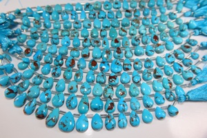 Cuentas de Turquesa Egipcia Natural Prince Mines en Forma de Pera, Cuentas de Piedras Preciosas Lisas en Forma de Lágrima para la Fabricación de Collares y Joyería - Product Image 2