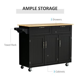 Carrello da Cucina Moderno in Rovere con Design Portatile, Finitura in Legno e Vetro/MDF/Marmo e Spazio di Archiviazione Regolabile - Product Image 4