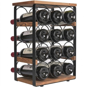 6-Bottle Countertop Wine Rack Modern Metal Tabletop Wine Holder Stand For Kitchen Pantry Cabinet Storage Black Wrought Iron Wine - Product Image 6