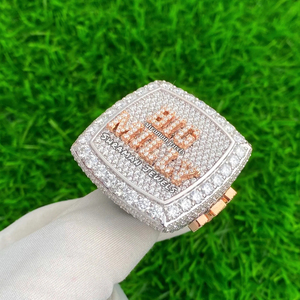 Men's Hiphop Style Rhodium Plated 925 Silver Custom <b>Initial</b> Letter Name Iced Moissanite Pave VVS Diamond Engagement Wedding <b>Ring</b> - Product Image 2