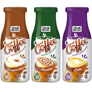เครื่องดื่มกาแฟอาราบิก้า 280 มล. แพ็คหลากหลายรสชาติ คาปูชิโน มอคค่า ลาเต้ พร้อมดื่ม บรรจุขวดแก้ว ขายส่งจากผู้ผลิตเครื่องดื่ม - Product Image 1