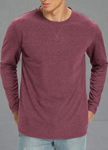 T-shirt streetwear oversize à manches longues pour homme, avec imprimé floral au dos, en jersey décontracté, coupe courte, coton 240g - Product Image 3