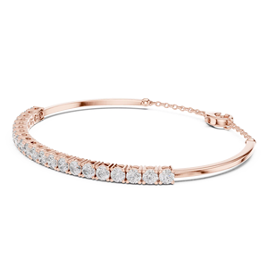 Bracelet tennis tendance en diamants de laboratoire taillés de 2,3 carats, en or rose 18 carats plaqué rhodium, certifié par une tierce partie, idéal pour offrir, pour les fêtes et les mariages - Product Image 1