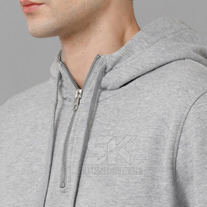 Servicio OEM al por mayor: Sudadera con capucha de media cremallera para hombre, diseño superior, ligera, de color liso - Product Image 6