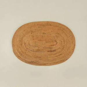 Mantel individual ovalado de ratán tejido a mano estilo bohemio, mantel de ratán natural para restaurante y uso doméstico, precio al por mayor - Product Image 2