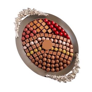 Plateau décoratif en métal de luxe pour chocolats, plateau de service pour mariage et fêtes, plateau de présentation de chocolats pour restaurants et traiteurs - Product Image 3
