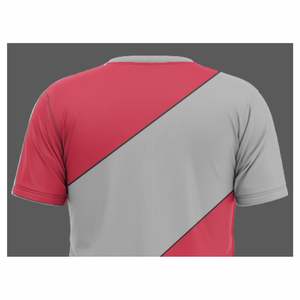 เสื้อยืดกีฬาแบบถัก 100% โพลีเอสเตอร์ ระบายอากาศ แห้งเร็ว เป็นมิตรกับสิ่งแวดล้อม คอเสื้อแบบพิเศษ ผู้ผลิต OEM ODM สำหรับผู้ชาย - Product Image 5