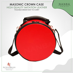 Premium NANBA GROUP Masonic Crown Cap Case (Red) Leather Zipper Closure Lightweight 10x22cm Scottish Rite <b>Hat</b> <b>Box</b> Custom Logo - Product Image 6