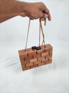 Bolso de mano de madera ecológico hecho a mano bolso de noche con forro de satén con patrón geométrico directo de la India - Product Image 5