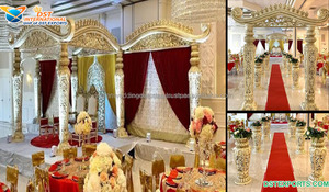 Conjunto de Mandap Tradicional Hindú Rajawada, Mandap Maharani para Bodas Hindúes, Mandap Raj Mahal, Decoración de Mandap para Bodas Bollywood, Personalizado en Malasia - Product Image 4