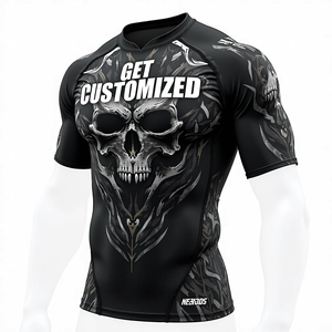 Camiseta de Compresión Premium Personalizada de Manga Corta para BJJ, con Impresión Digital HD, para Entrenamiento de MMA, Transpirable, Elástica y de Secado Rápido - Product Image 3