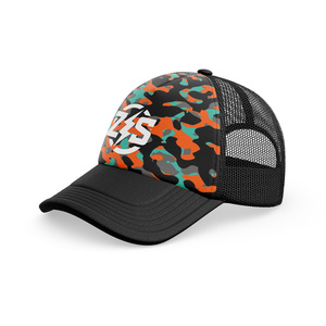 Custom Camo <b>Purple</b> Black Mesh 6 Panel Trucker <b>Hat</b> Logo Sublimation Print 3D Embroidery Unisex Adult Breathable Adjustable Sports - Product Image 1