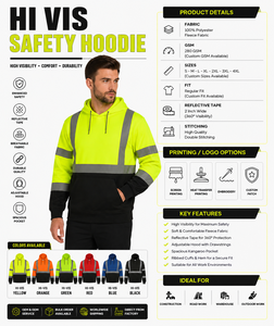 Sudadera de Seguridad Impermeable de Alta Visibilidad Clase 3 con Logotipo Personalizado para Trabajadores al Aire Libre - Product Image 6