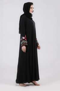 Abaya Casual Bordada con Cuentas y Flores, Cuello en V, Manga Larga, Estilo Dubai, Túnica Cardigan de Oriente Medio, Transpirable, Musulmana - Product Image 3