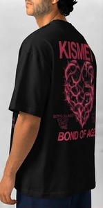 T-shirt respirant à logo frontal avec motif cœur épineux rose, manches courtes, coupe classique, en jersey de coton décontracté, col rond - Product Image 3